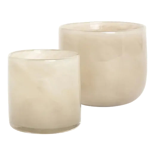 Lama telysholder glass (10x10) støvgrå