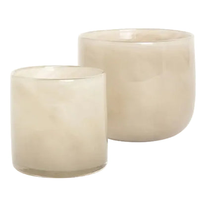 Lama telysholder glass (10x10) støvgrå