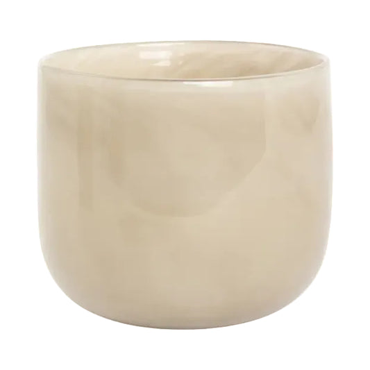 Lama lyslykt buet glass Ø14 Støvgrå