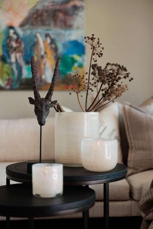 Lama vase creme buet glass