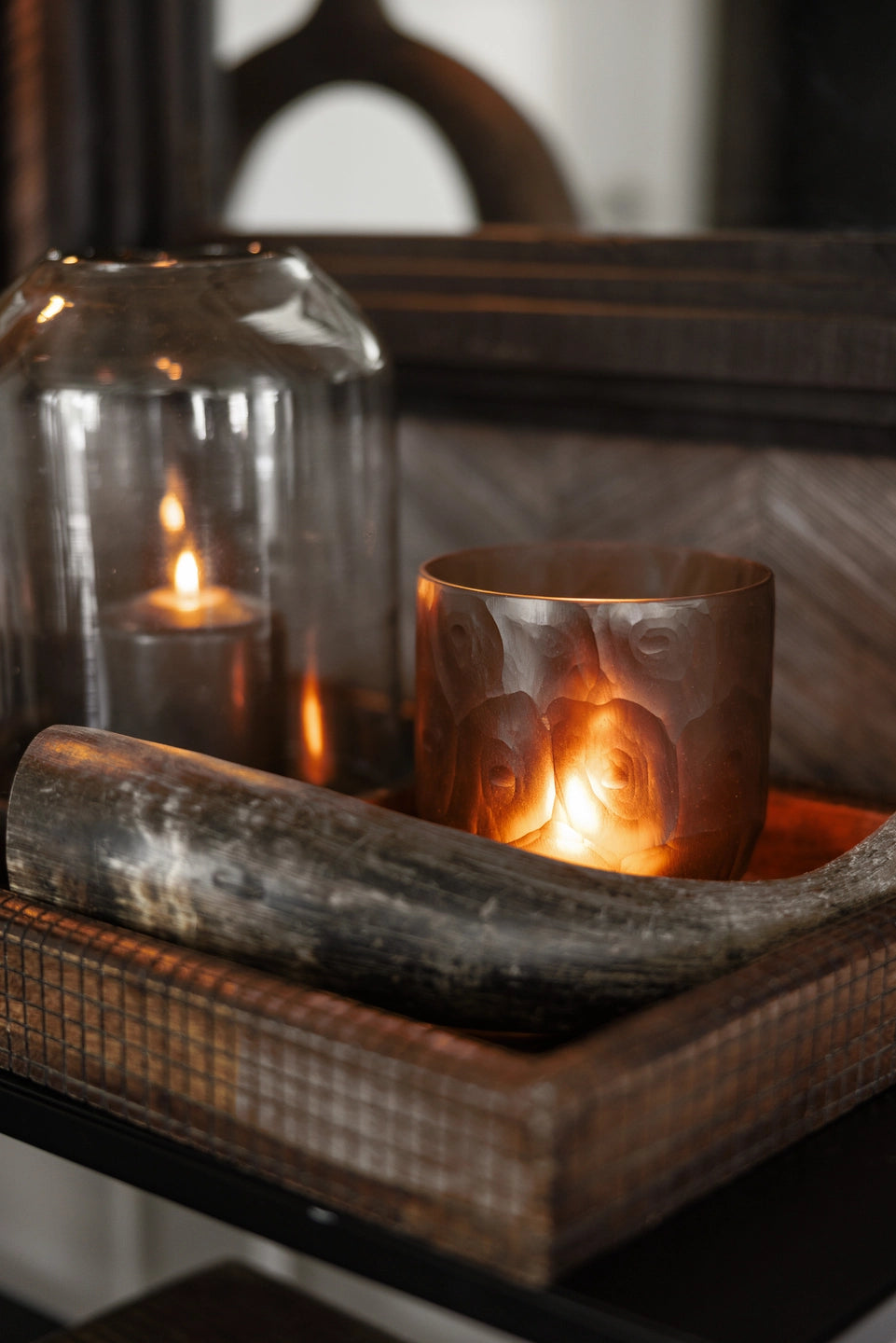 Lama Waterloo telysholder banket glass