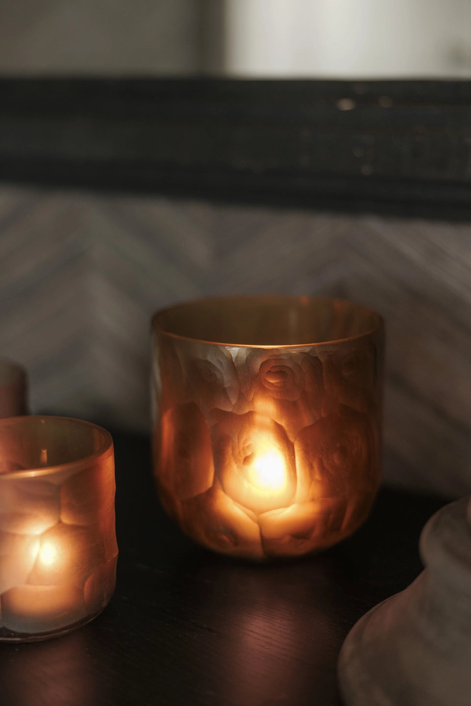 Lama Waterloo telysholder banket glass