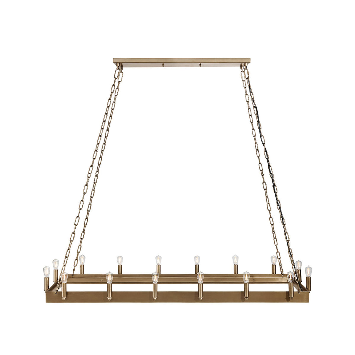 CROWN Rektangulær Taklampe Messing