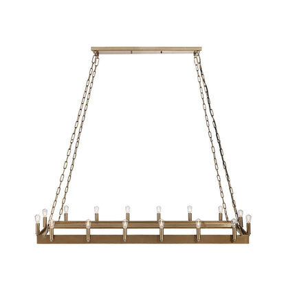 CROWN Rektangulær Taklampe Messing