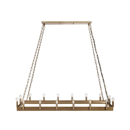 CROWN Rektangulær Taklampe Messing