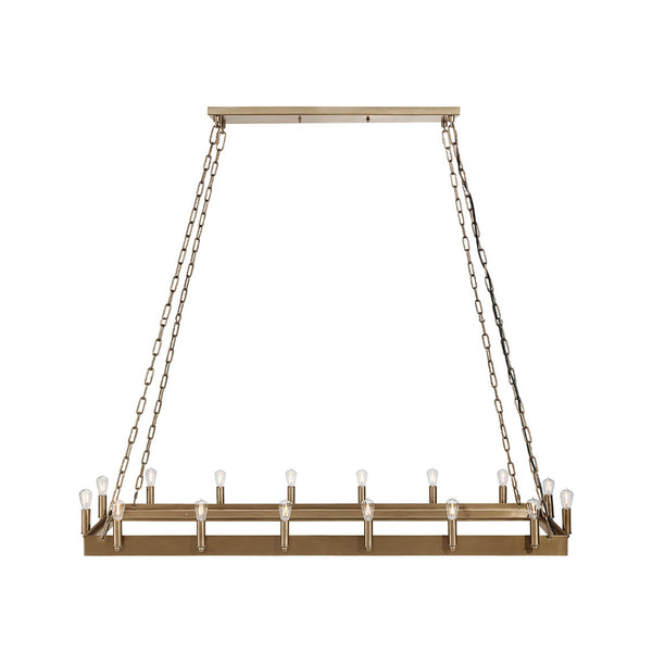 CROWN Rektangulær Taklampe Messing