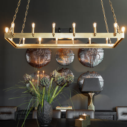 CROWN Rektangulær Taklampe Messing