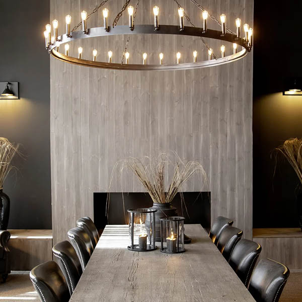 CROWN Rund Taklampe Antikk Jern