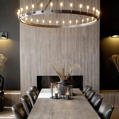 CROWN Rund Taklampe Antikk Jern