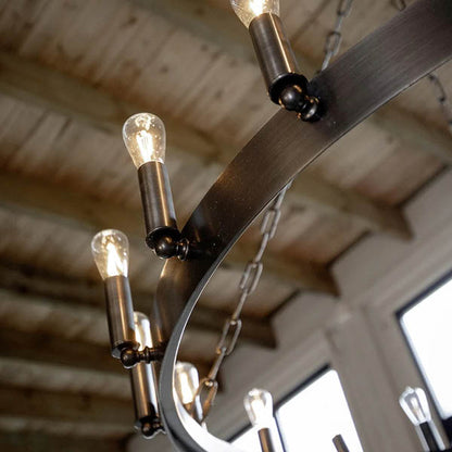 CROWN Rund Taklampe Antikk Jern