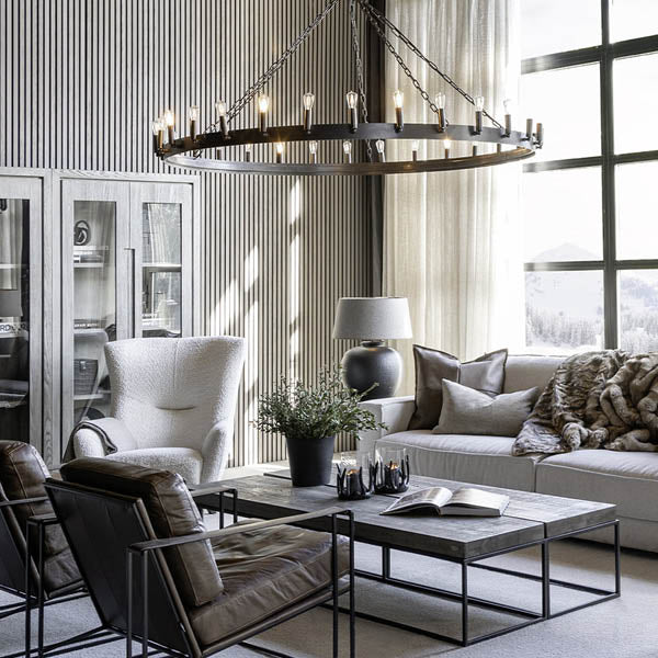 CROWN Rund Taklampe Antikk Jern