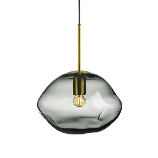 CRYSTAL STONE PENDELLAMPE LYS RØKGRÅ