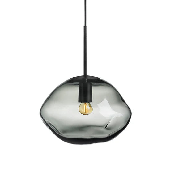 CRYSTAL STONE PENDELLAMPE LYS RØKGRÅ