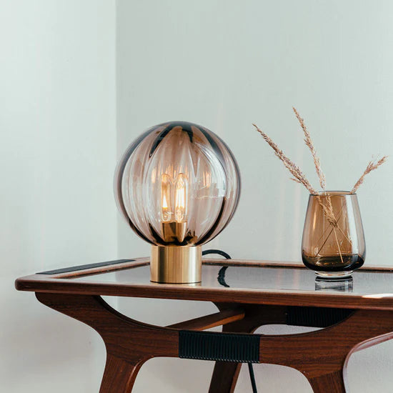 BORDLAMPE OPTIKK KAKAO M. MESSING SOKKEL