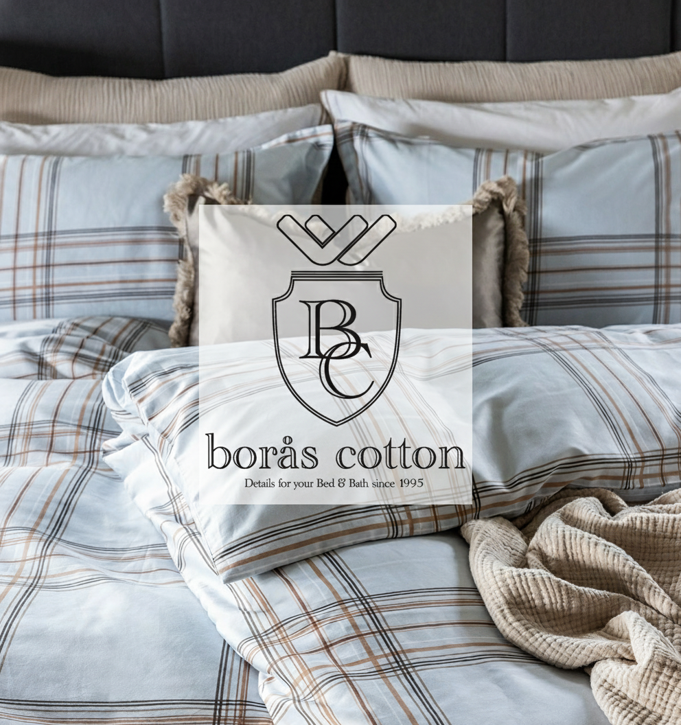 Sengetøybilde med tydeligere Borås Cotton logo